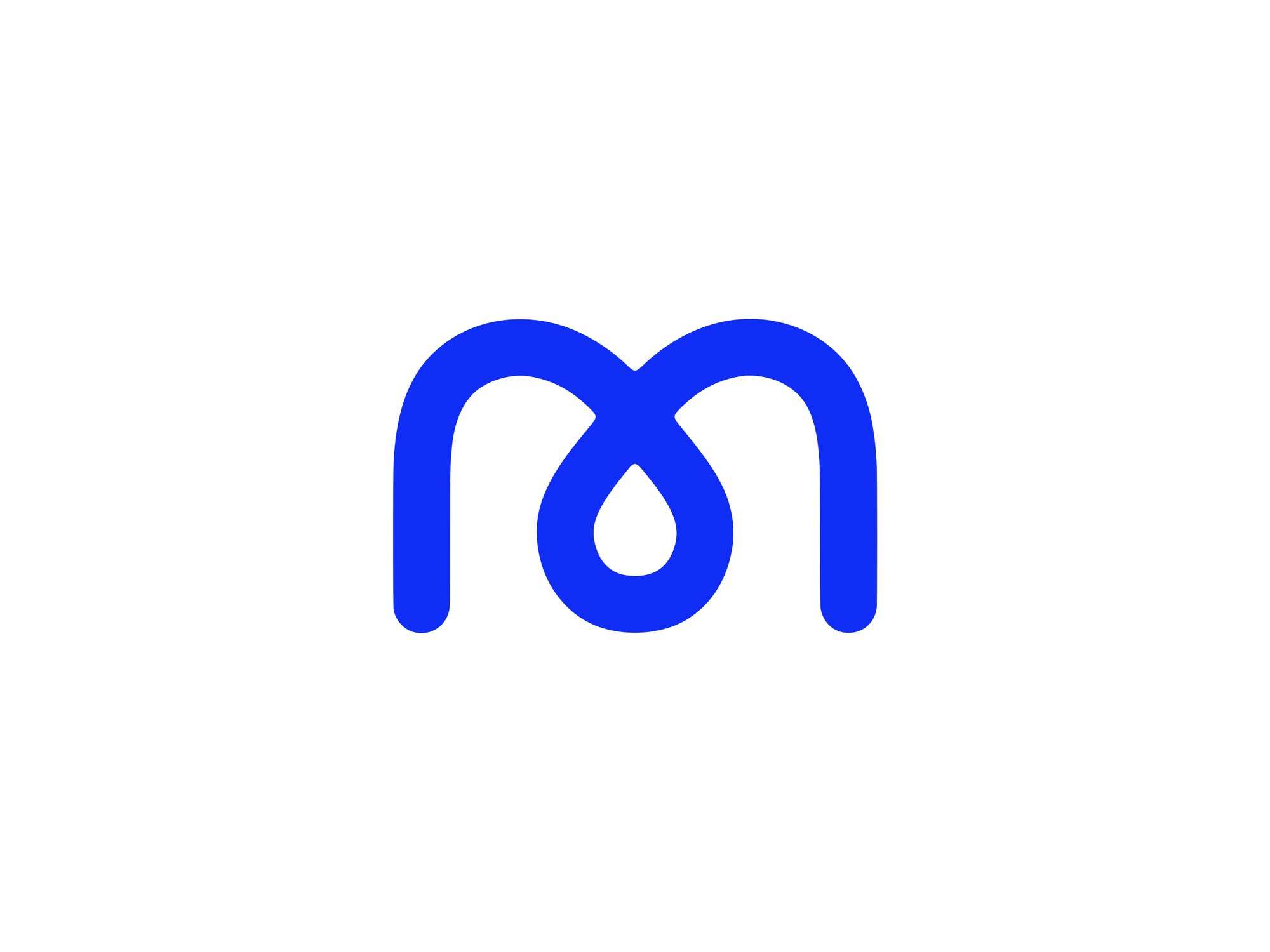 The blue MarkIT AI logo, a looped letter m, on a white background